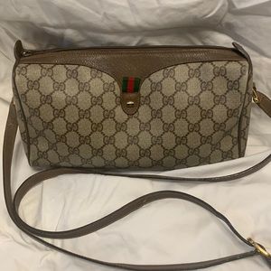 Gucci Vintage Coated Monogram Crossbody Purse